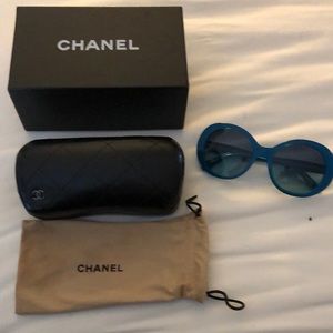Authentic Chanel Turquoise Sunglasses